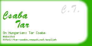 csaba tar business card